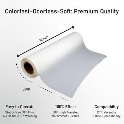 DTF Roll P.E.T. Film - 12 inches x 328 feet (30cm x 100m)